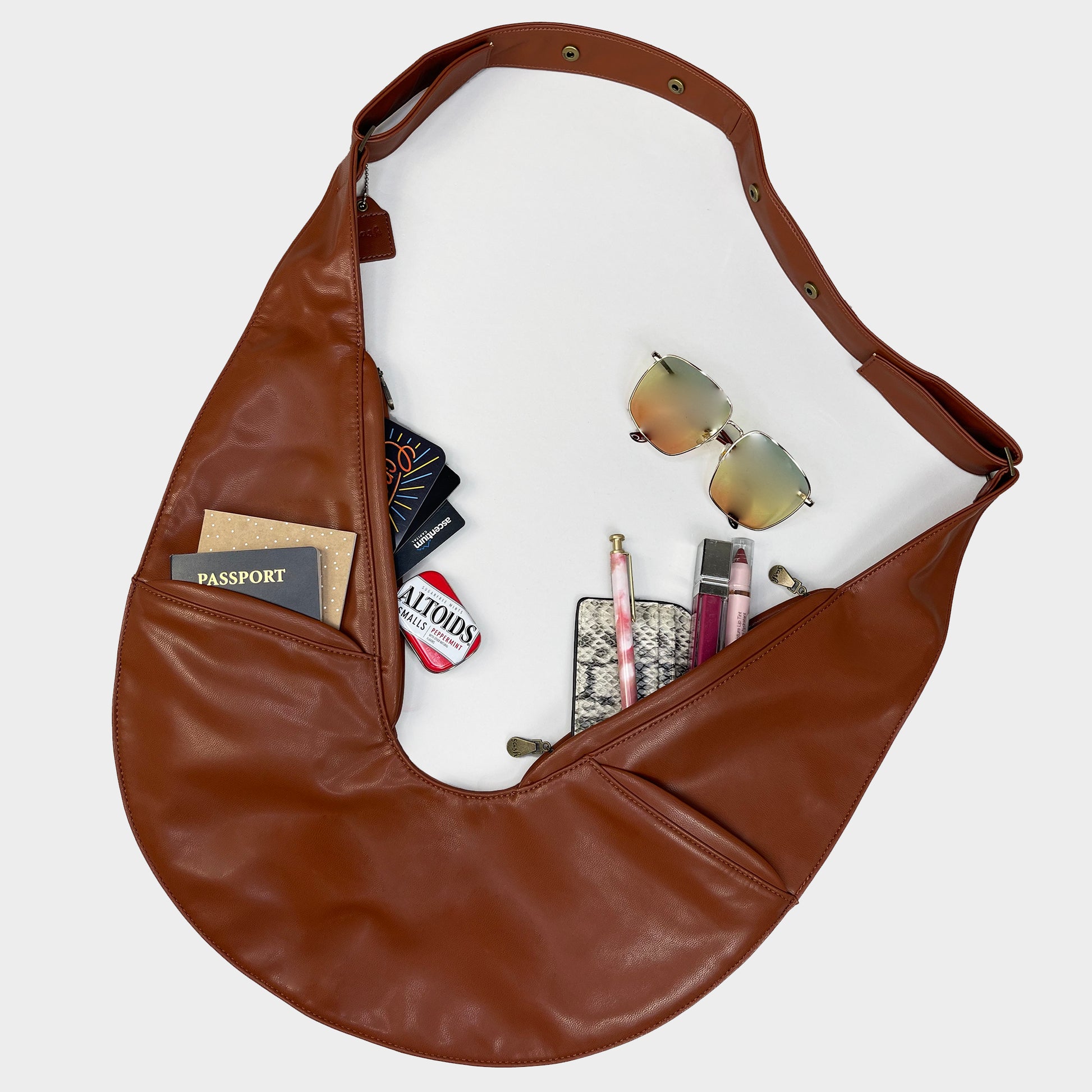 Faux Leather One Handle Bag